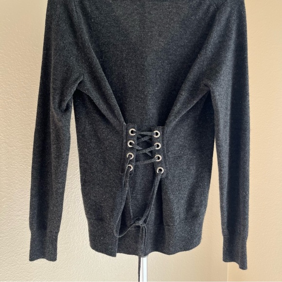 Sandro Paris Ivana Lace-up Corset Back Wool-cashmere Cardigan Sz 1 - Picture 6 of 11